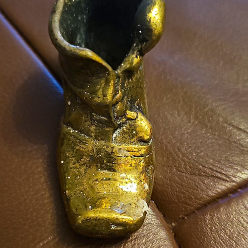 Brass miniature boot shoe - brass, boot/shoe