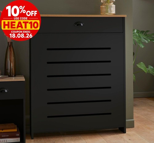 Black radiator cover cabinet - radiator,