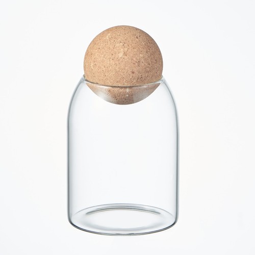 Glass storage jar - glass, cork