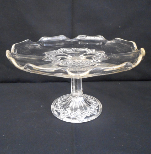 Clear pressed glass pedestal