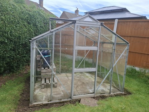 Aluminium greenhouse 6ft - aluminium,