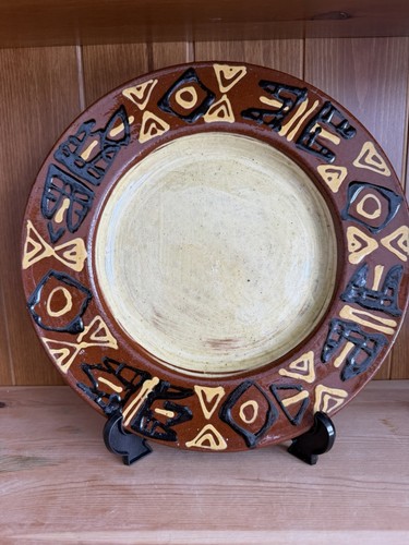 Vintage studio pottery charger - vintage,