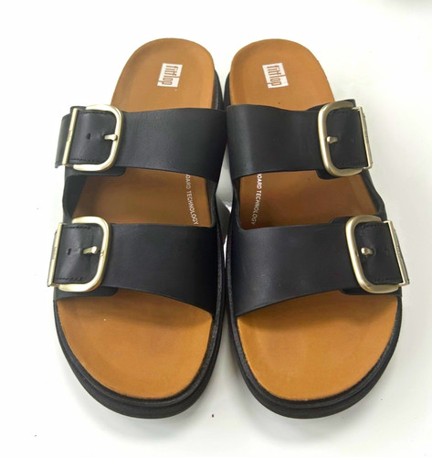 Fitflop black leather buckle - leather,