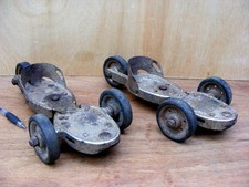 PAIR OF RARE VINTAGE  1930s 3 WHEEL ROLLER SKATES-FRENCH- VITESSE SKI-REFURB-