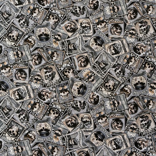 Biker skull patch - biker, cotton