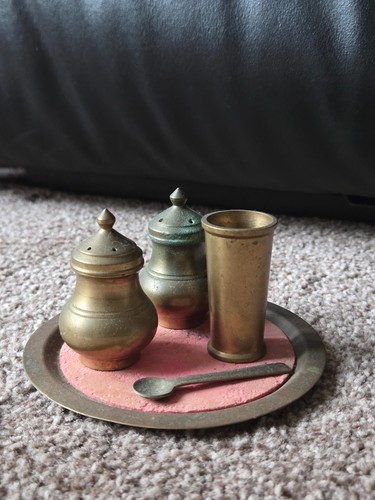 Vintage brass salt - vintage,