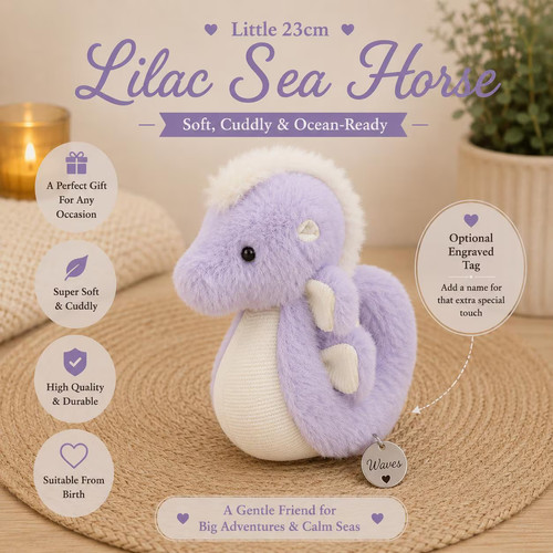 Purple seahorse soft - purple, toy
