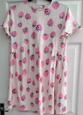 Next Pink Strawberry Short Sleeve Jersey Summer Dress 15 years