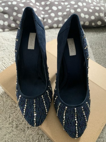 Sparkly navy and silver shoes - navy,