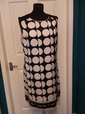 Wallis Black Mix Spot Print Jewel Detailed Sleeveless Dress - Size 14 (B1)