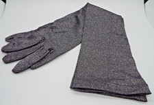 LADIES SPARKLY GREY LONG SLEEVE EVENING  GLOVES