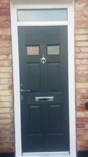 Composite door black white - composite, on