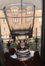 1830s 14cm Bucket bowl English Glass Rummer  slice cut basal flutes