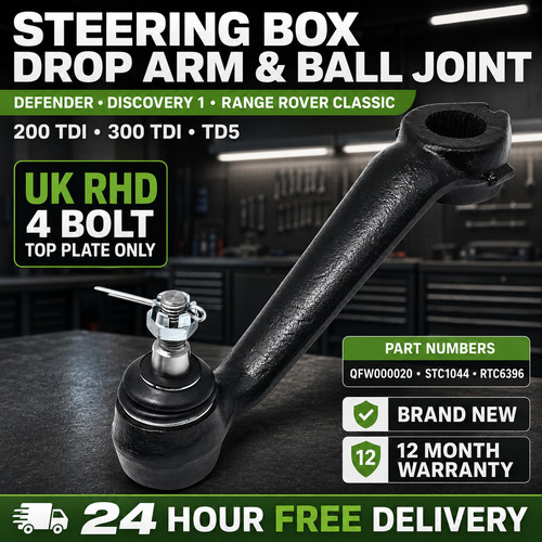 Steering box drop arm ball - box, &