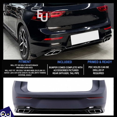 Rear bumper complete - rear, diffuser