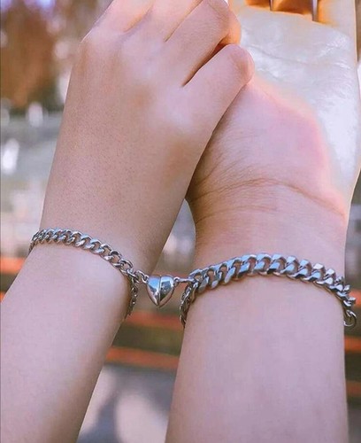 2pcs silver magnet couple - silver,