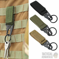 Nylon Webbing Molle Keyring Mount Buckle Clip Belt Black Khaki Green Hook & Loop