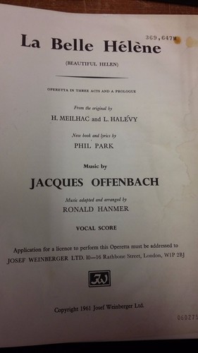 Offenbach belle helene - offenbach:,