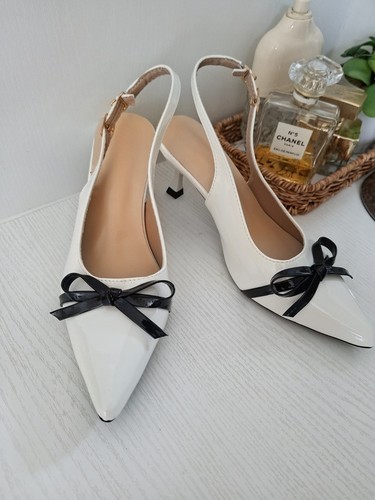 White ladies sling back - ladies, shoes
