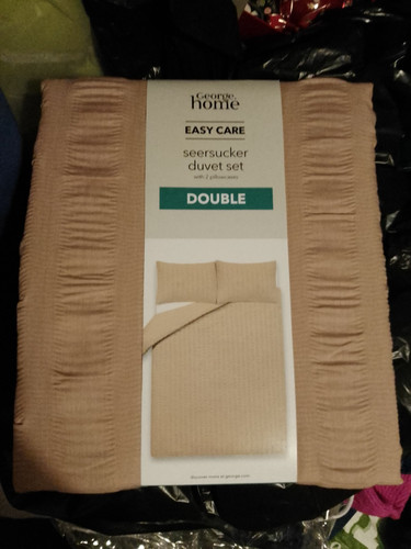 Beige seersucker double duvet - ,
