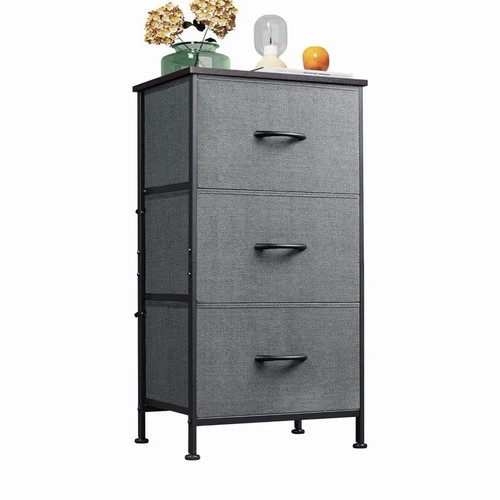 Grey fabric drawer chest of - grey,