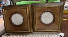 Vntg Pair Set Relief Sungott