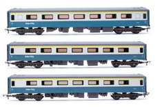 AIRFIX 'OO' GAUGE LOT OF 3 INTERCITY BLUE/GREY MK2D FIRST OPEN 'E3170' COACHES