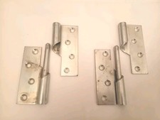 2 X Pair Of Rising Left Silver Zinc Lift Off Door Hinges - Used