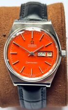 Rare Omega Automatic Seamaster wristwatch 1960s Omega Watch Orange Day Date Dial
