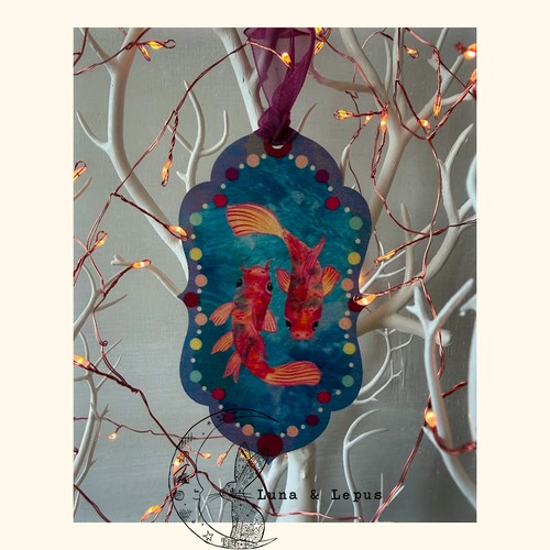 Koi fish christmas - koi, wooden