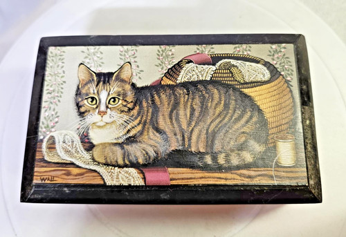 Vtg marble acrylic cat - &,