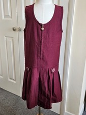 Zeco-Maroon, Drop Waist, Zip Up, Pleat Skirt, School Pinafore Dress -Age 5/6 Yrs