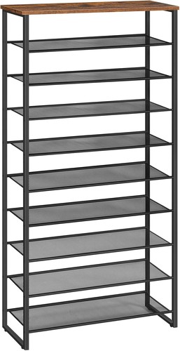 Tier shoe rack tall - 10-tier, large