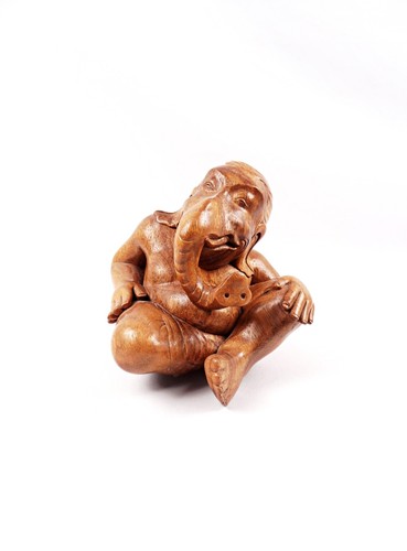 Ganesh wooden sculpture child - ganesh,