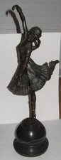 SIGNED BRONZE ART NOUVEAU DECO CHIPARUS STATUE DANCING GIRL FIGURINE LARGE 