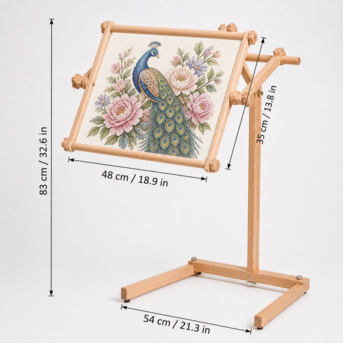 Wood floor embroidery stand - floor,