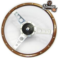 Vw Camper Kombi Caravelle T3 T25 14" Polished Wood Rim Steering Wheel Upgrade