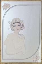 Rare Josephine Currie Flapper Girl Wall Mirror Japan Kitsch 70s Retro Vintage 