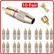 20pcs (10 Pair ) RCA Male Plug