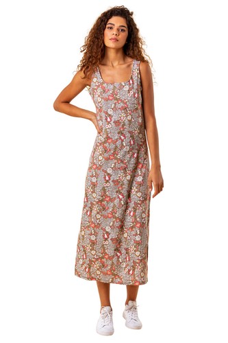 Floral print jersey - floral, maxi