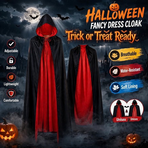 Halloween vampire cloak hooded - halloween,