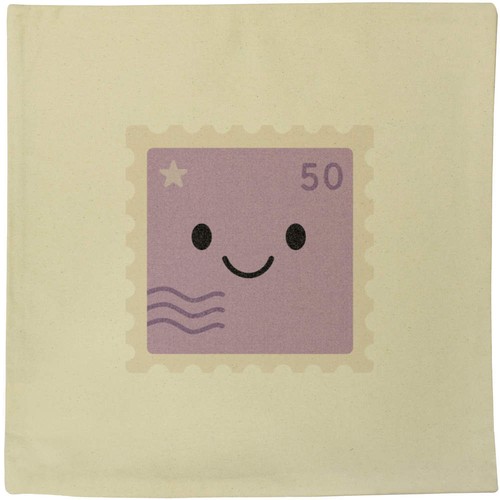 Happy stamp canvas cushion - stamp',