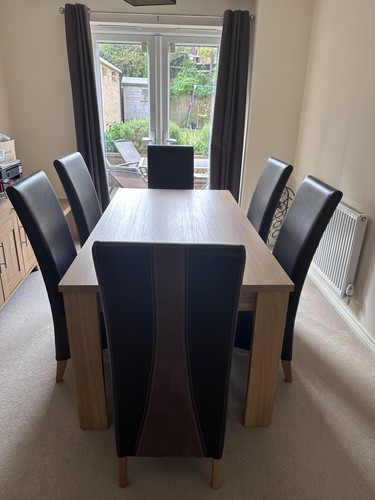 Oak effect dining table - oak, and