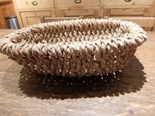 VINTAGE SEAGRASS WOVEN HANDMADE BASKET / dolls crib etc
