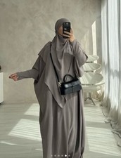 Butterfly Dress Style Khimar In Taupe 