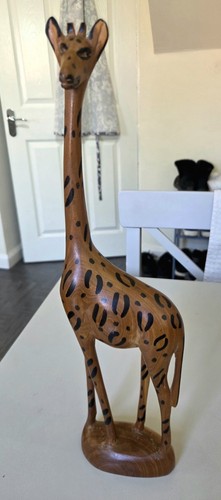 Wooden giraffe ornament - wooden,