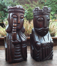 LARGE CARVED WOODEN KING &
