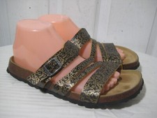 Betula Birkenstock  Black & Gold  Faux Leather Strappy Sandals Size 40 / M7 - L9