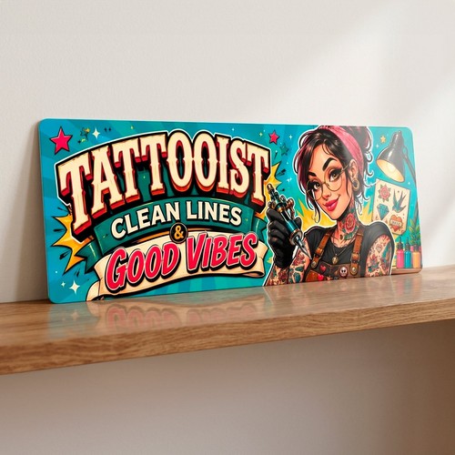 Tattooist metal sign 28cm - tattooist,