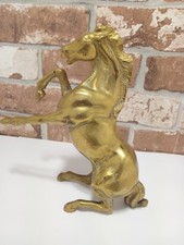Heavy Solid Brass Rearing Horse/ Stallion Figurine. Weighs 3 Kilos